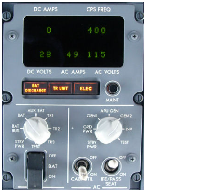 Boeing NG aircraft Electrical panel
